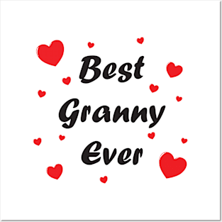 Best granny ever heart doodle hand drawn design Posters and Art